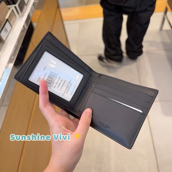 NWT COACH Id Billfold Wallet In Signature Canvas CX209 Mahogany Multi - Picture 3 of 5